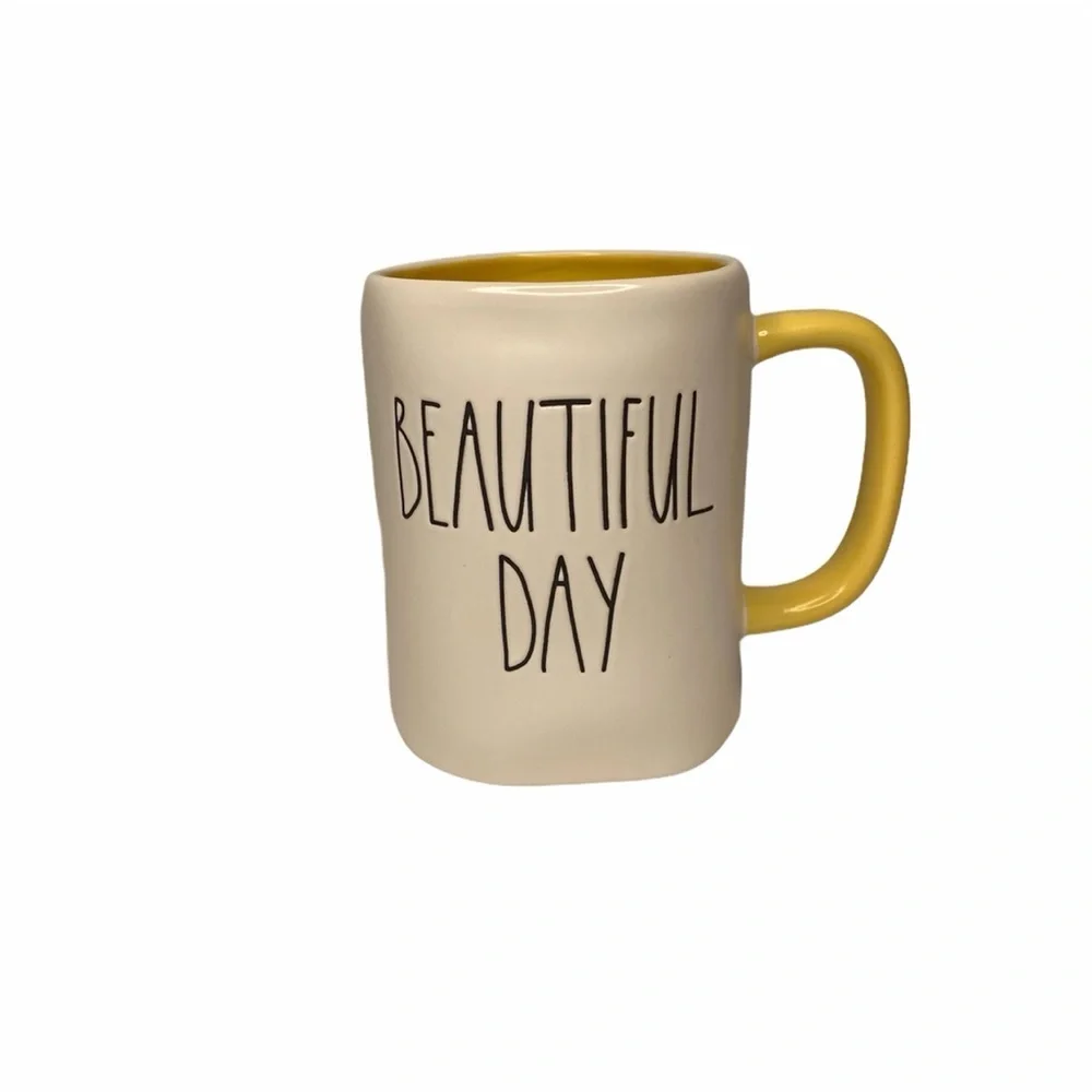 RAe dunn coffee mug beautiful Day ivory